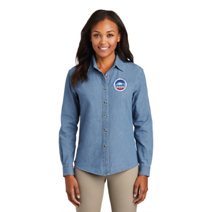 DA Ladies Long Sleeve Value Denim Shirt